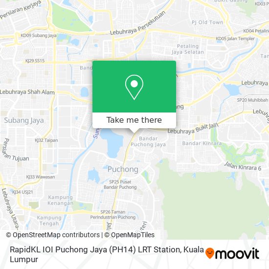 Peta RapidKL IOI Puchong Jaya (PH14) LRT Station