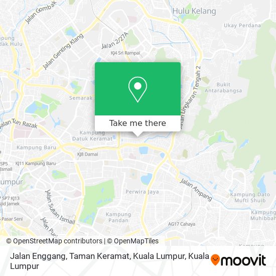 Peta Jalan Enggang, Taman Keramat, Kuala Lumpur