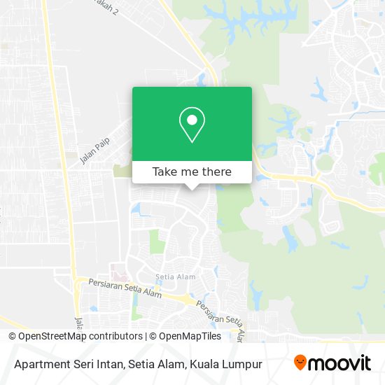 Peta Apartment Seri Intan, Setia Alam