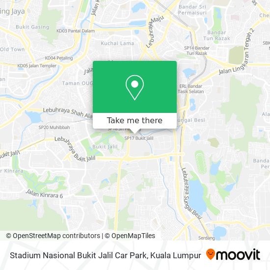 Peta Stadium Nasional Bukit Jalil Car Park