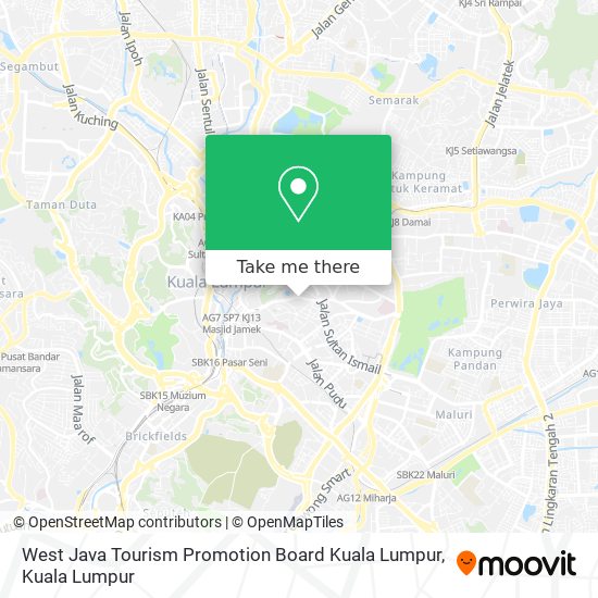 West Java Tourism Promotion Board Kuala Lumpur map
