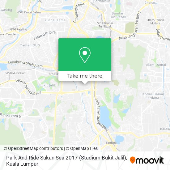 Park And Ride Sukan Sea 2017 (Stadium Bukit Jalil) map