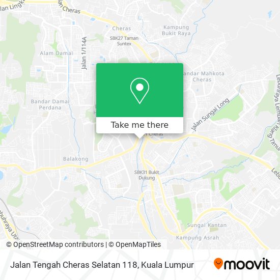 Jalan Tengah Cheras Selatan 118 map