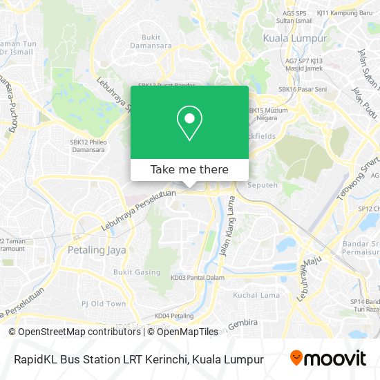 RapidKL Bus Station LRT Kerinchi map