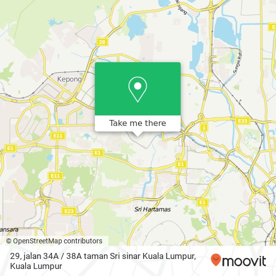 29, jalan 34A / 38A taman Sri sinar Kuala Lumpur map