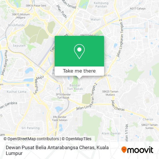 Dewan Pusat Belia Antarabangsa Cheras map