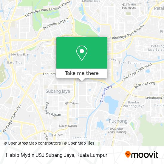 Habib Mydin USJ Subang Jaya map
