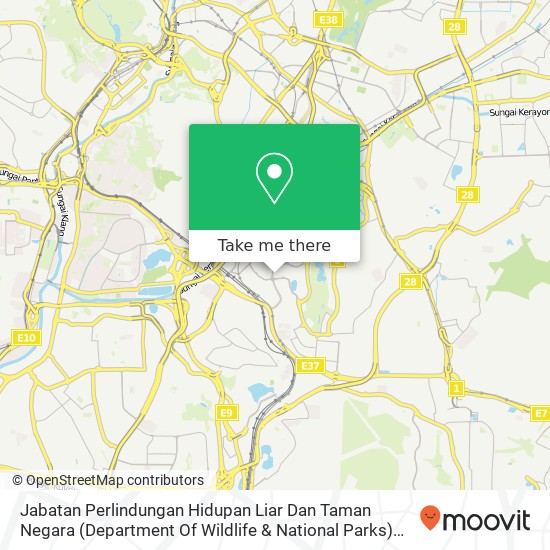 Jabatan Perlindungan Hidupan Liar Dan Taman Negara (Department Of Wildlife & National Parks) (Perhi map