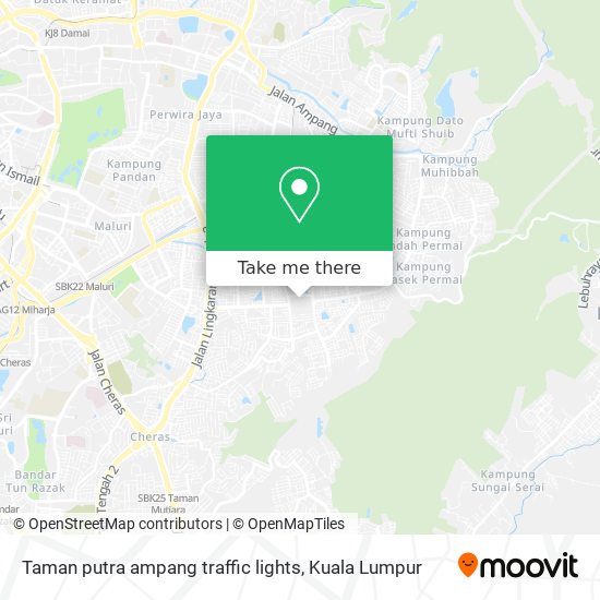 Peta Taman putra ampang traffic lights