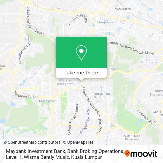 Maybank Investment Bank, Bank Broking Operations, Level 1, Wisma Bently Music map