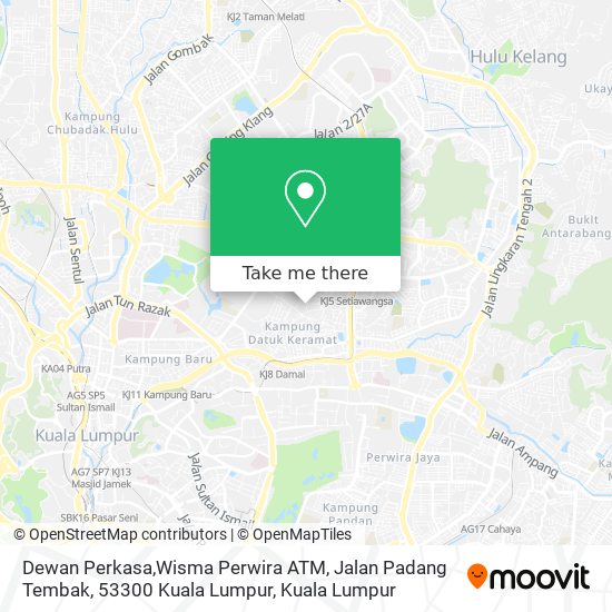 Peta Dewan Perkasa,Wisma Perwira ATM, Jalan Padang Tembak, 53300 Kuala Lumpur