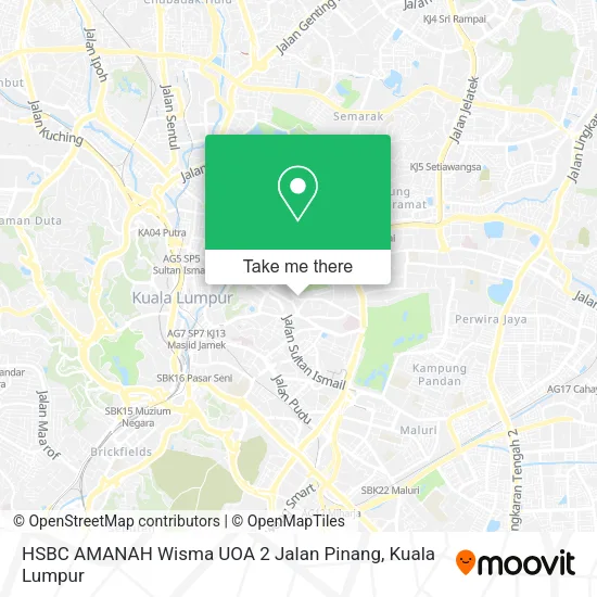 HSBC AMANAH Wisma UOA 2 Jalan Pinang map