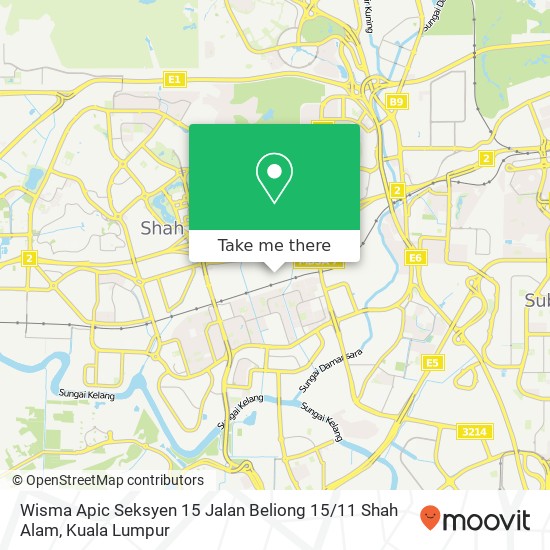 Peta Wisma Apic Seksyen 15 Jalan Beliong 15 / 11 Shah Alam