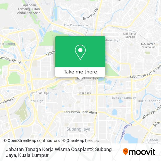 Peta Jabatan Tenaga Kerja Wisma Cosplant2 Subang Jaya