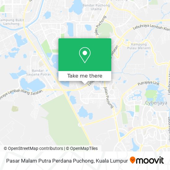 Pasar Malam Putra Perdana Puchong map