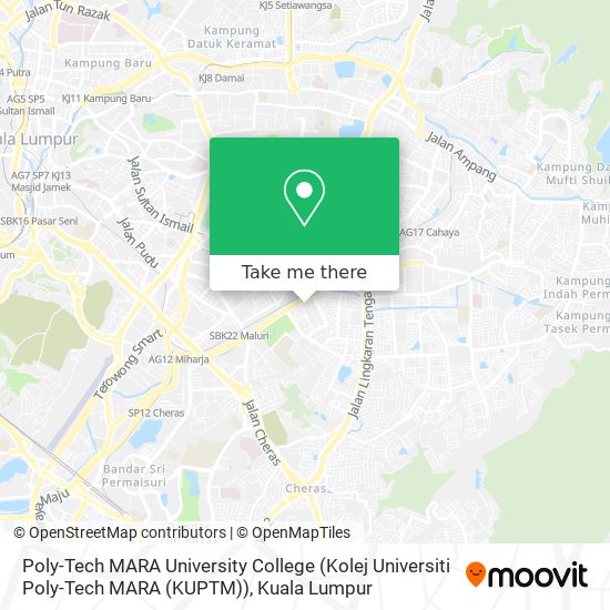 Poly-Tech MARA University College (Kolej Universiti Poly-Tech MARA (KUPTM)) map
