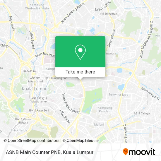 ASNB Main Counter PNB map