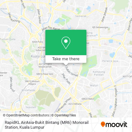 Peta RapidKL AirAsia-Bukit Bintang (MR6) Monorail Station