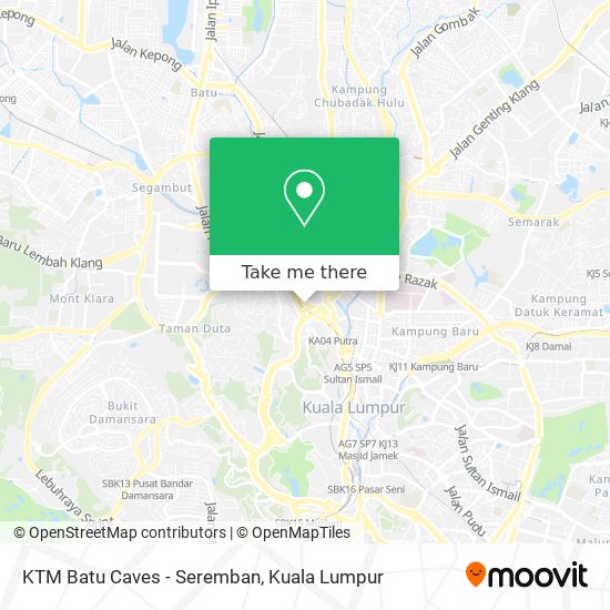 KTM Batu Caves - Seremban map