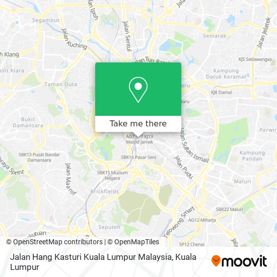 Jalan Hang Kasturi Kuala Lumpur Malaysia map