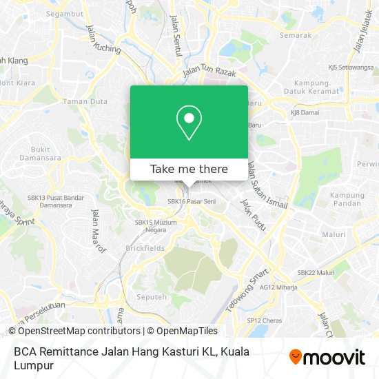 BCA Remittance Jalan Hang Kasturi KL map