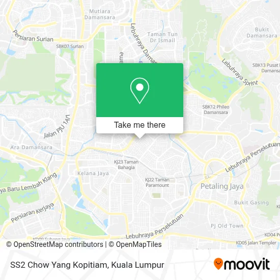 SS2 Chow Yang Kopitiam map