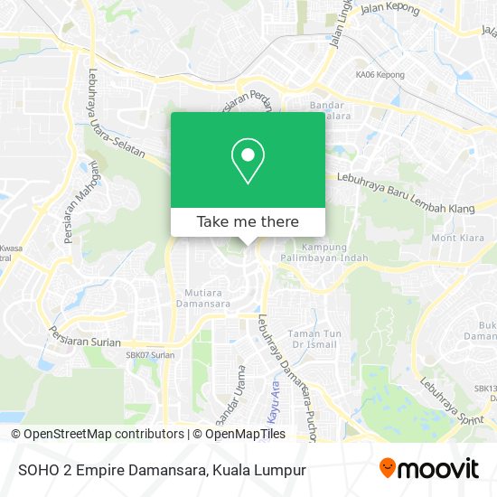 SOHO 2 Empire Damansara map
