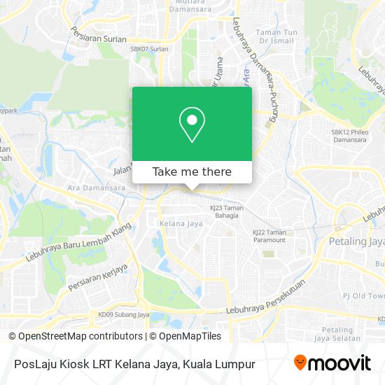 PosLaju Kiosk LRT Kelana Jaya map