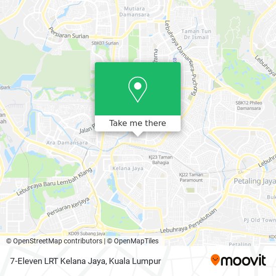 Peta 7-Eleven LRT Kelana Jaya