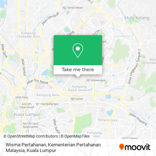 Peta Wisma Pertahanan, Kementerian Pertahanan Malaysia