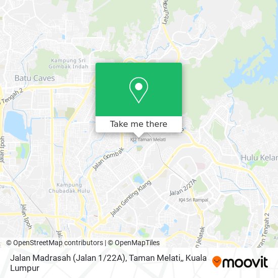 Peta Jalan Madrasah (Jalan 1 / 22A), Taman Melati,