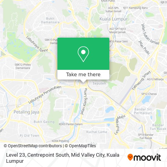 Level 23, Centrepoint South, Mid Valley City map