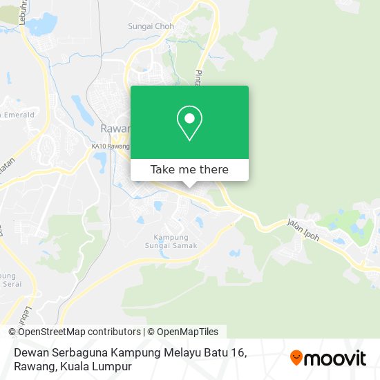 Peta Dewan Serbaguna Kampung Melayu Batu 16, Rawang