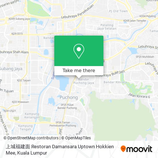 Peta 上城福建面 Restoran Damansara Uptown Hokkien Mee