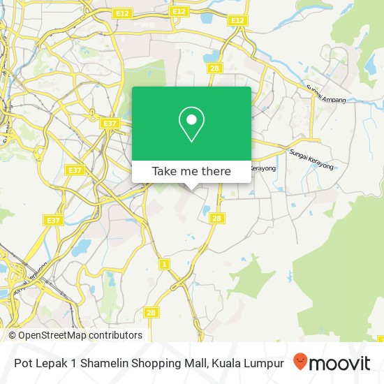 Peta Pot Lepak 1 Shamelin Shopping Mall