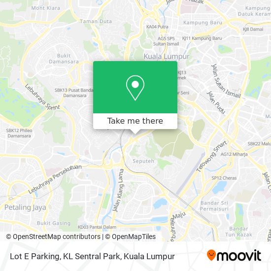 Lot E Parking, KL Sentral Park map