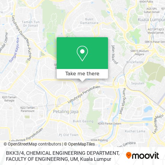Peta BKK3 / 4, CHEMICAL ENGINEERING DEPARTMENT, FACULTY OF ENGINEERING, UM