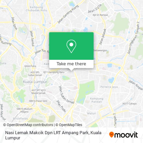 Peta Nasi Lemak Makcik Dpn LRT Ampang Park