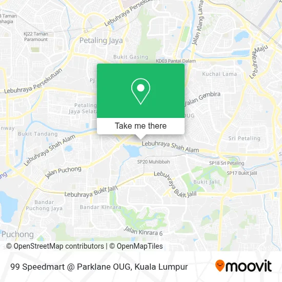 99 Speedmart @ Parklane OUG map