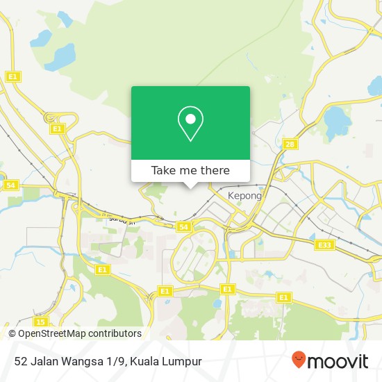 Peta 52 Jalan Wangsa 1/9