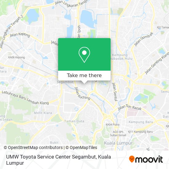 Peta UMW Toyota Service Center Segambut