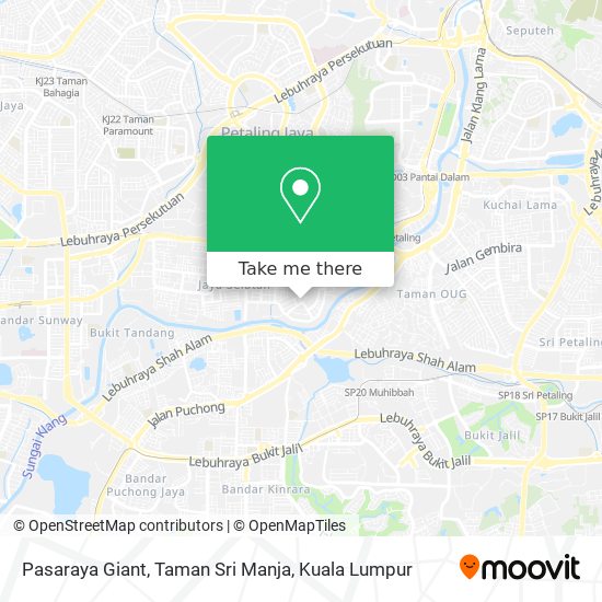 Pasaraya Giant, Taman Sri Manja map