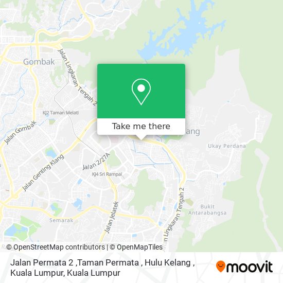 Peta Jalan Permata 2 ,Taman Permata , Hulu Kelang , Kuala Lumpur