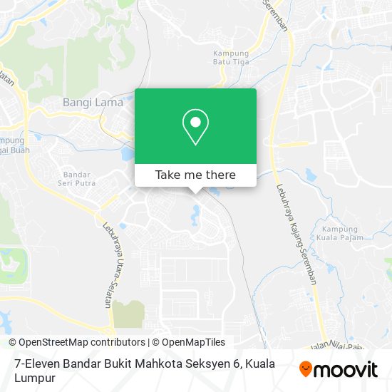 7-Eleven Bandar Bukit Mahkota Seksyen 6 map