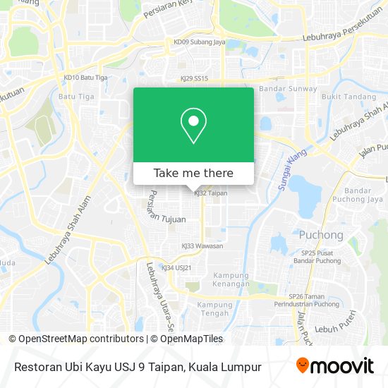 Restoran Ubi Kayu USJ 9 Taipan map