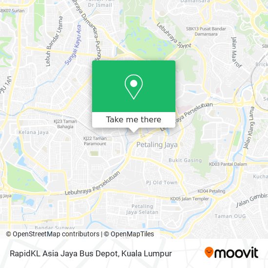 RapidKL Asia Jaya Bus Depot map