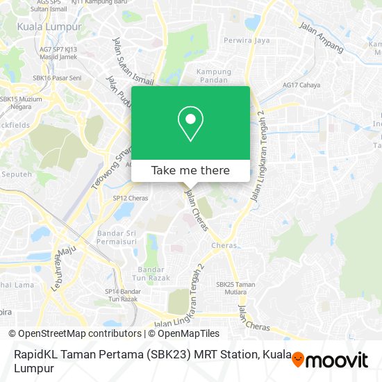 RapidKL Taman Pertama (SBK23) MRT Station map