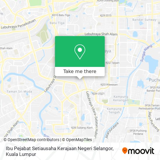 Peta Ibu Pejabat Setiausaha Kerajaan Negeri Selangor