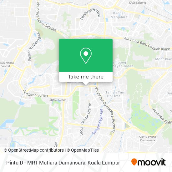 Pintu D - MRT Mutiara Damansara map
