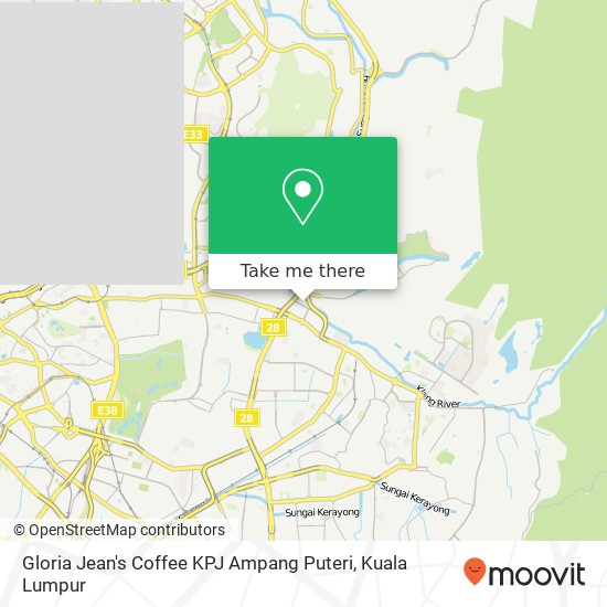Peta Gloria Jean's Coffee KPJ Ampang Puteri